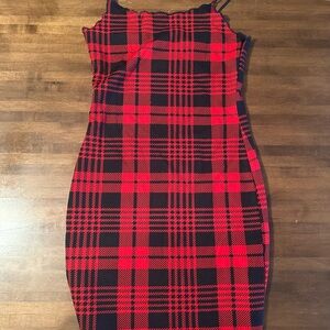 SHEIN Plaid Red and Black Women's Dress